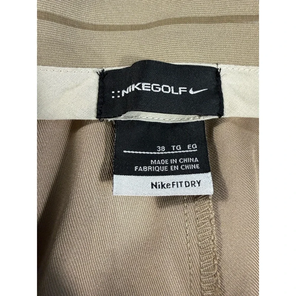 Nike Golf Shorts Men's 38 Khaki Flat Front Performance Dri-Fit Pickleball Tennis